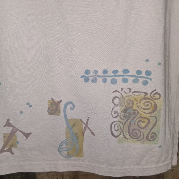 Vintage Blue Fish USA Maxi Skirt Lavender Size 2X Side Slits Handpainted - Picture 3 of 7